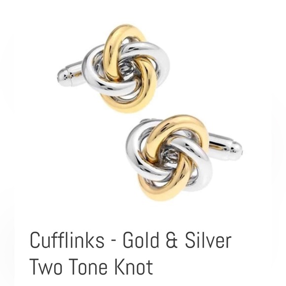 Two tone Knot Cuff Links - Picture 1 of 2